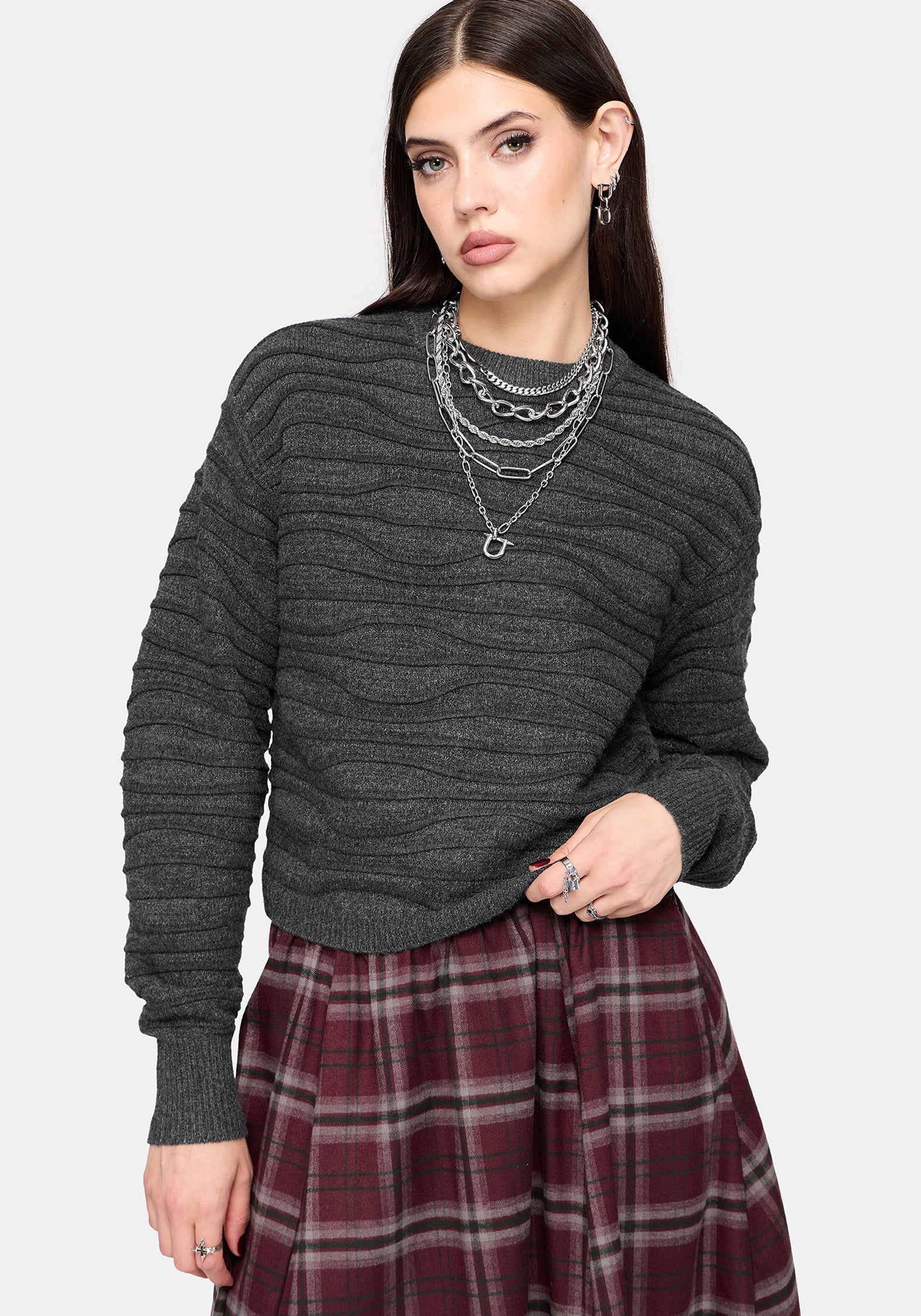 Stormi Wave Streifen Strick Pullover