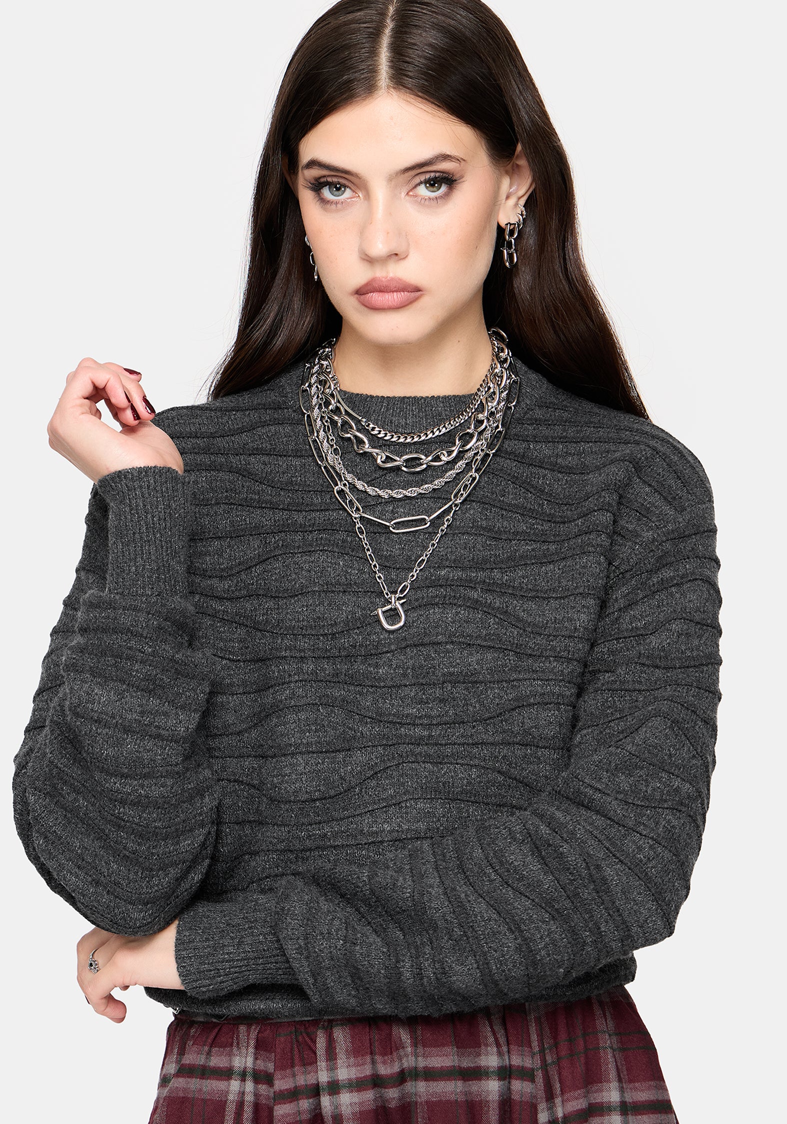 Stormi Wave Streifen Strick Pullover