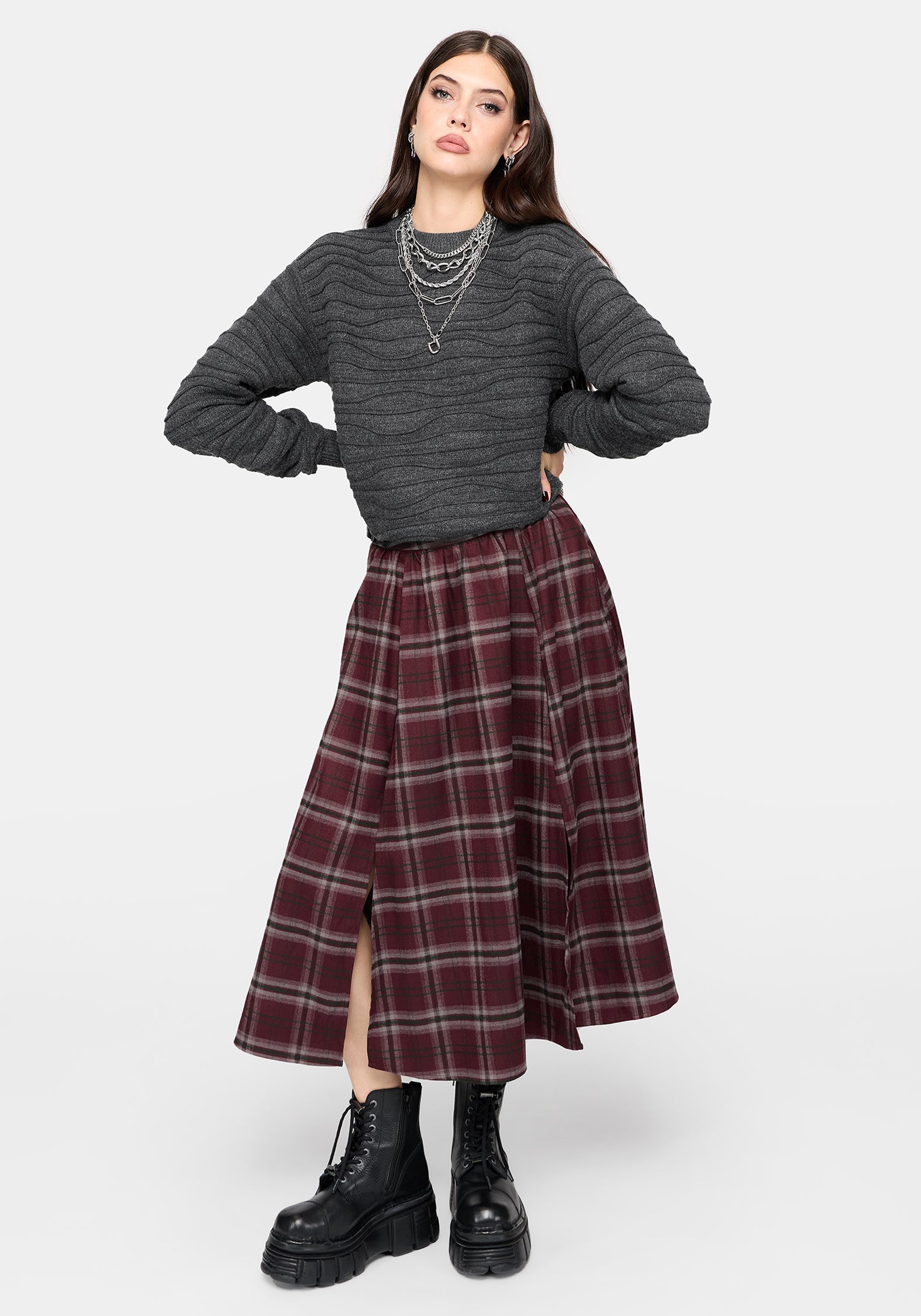 Stormi Wave Streifen Strick Pullover