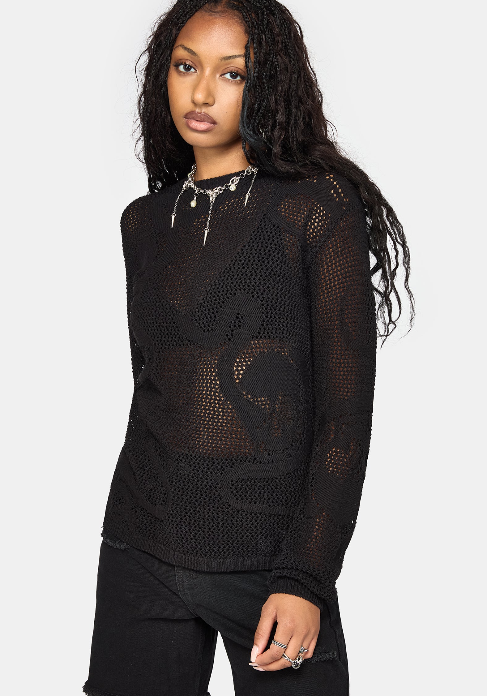 Blanc Snake Mesh Jumper