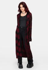 Adder Scales Jacquard Lang geschnitten Strickjacke