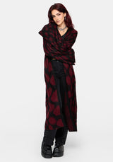 Adder Scales Jacquard Lang geschnitten Strickjacke