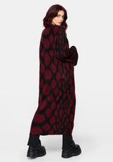 Adder Scales Jacquard Lang geschnitten Strickjacke
