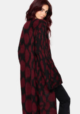 Adder Scales Jacquard Lang geschnitten Strickjacke