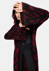 Adder Scales Jacquard Lang geschnitten Strickjacke
