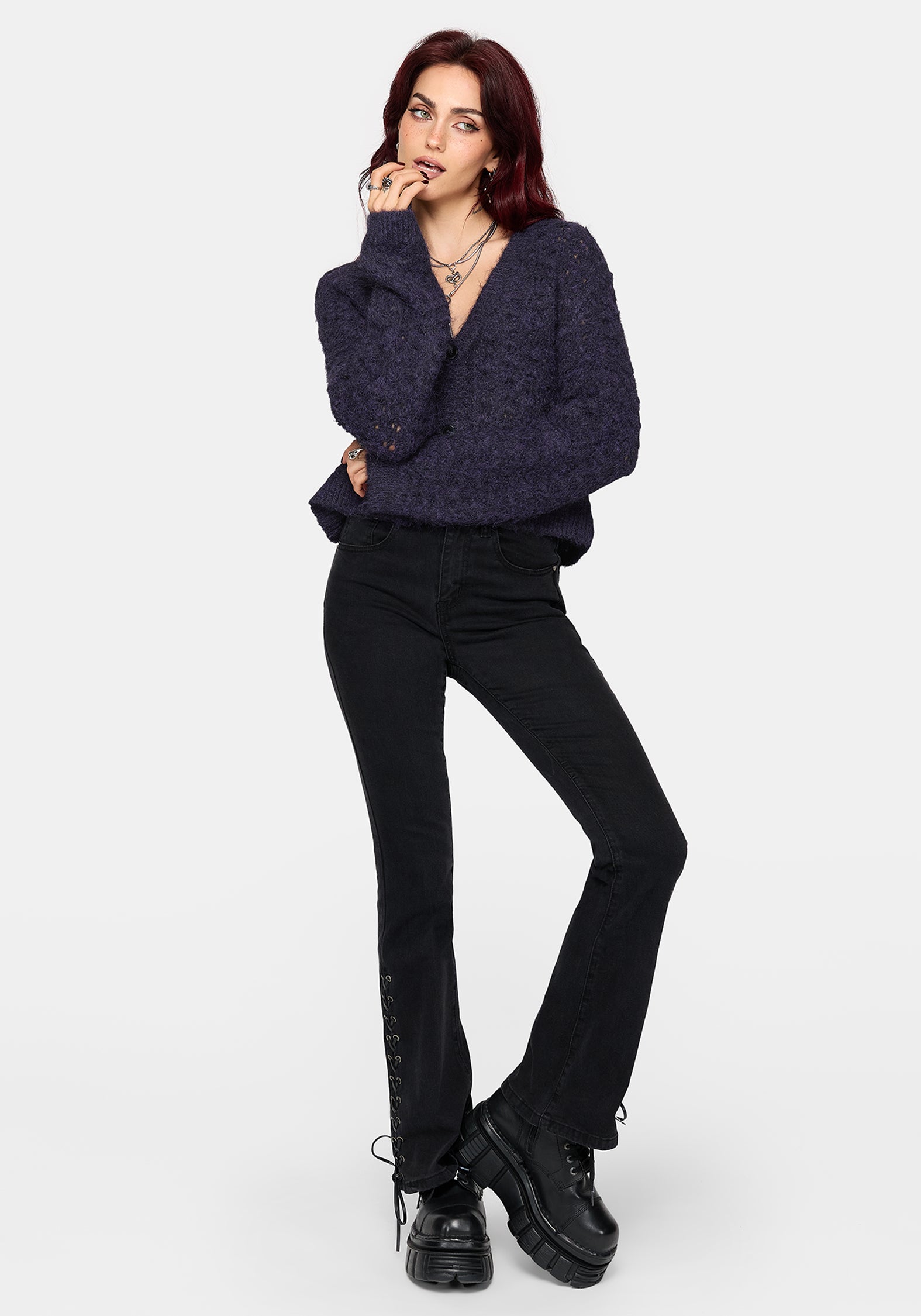 Seren Fluffy Strick Strickjacke