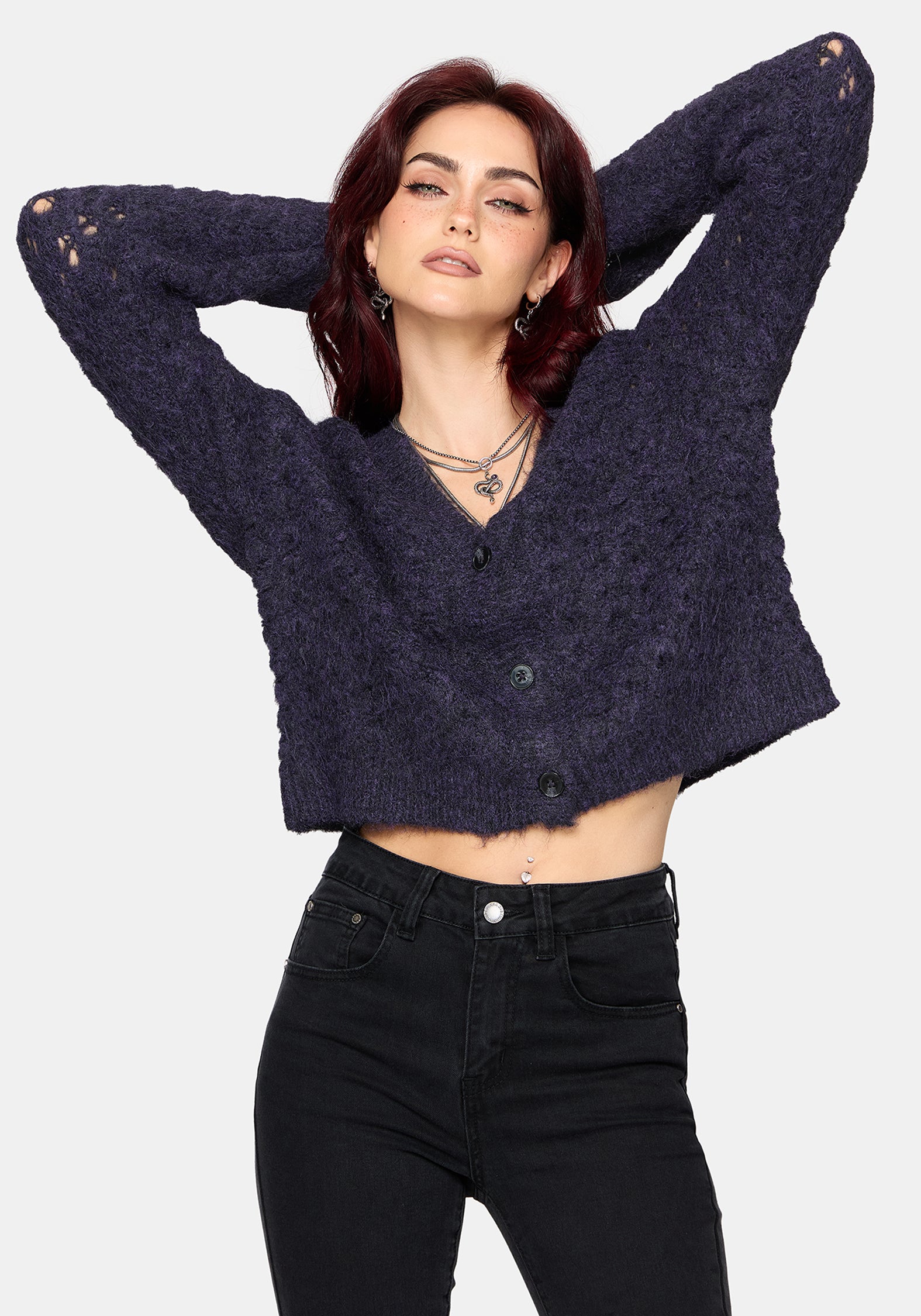 Seren Fluffy Strick Strickjacke