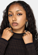 Glenna Check Knit Long Sleeve Top