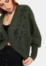 Miya Embroidered Cocoon Knit Cardigan