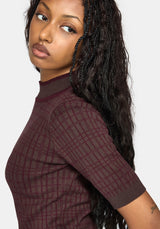 Glenna Knit Top - Burgundy