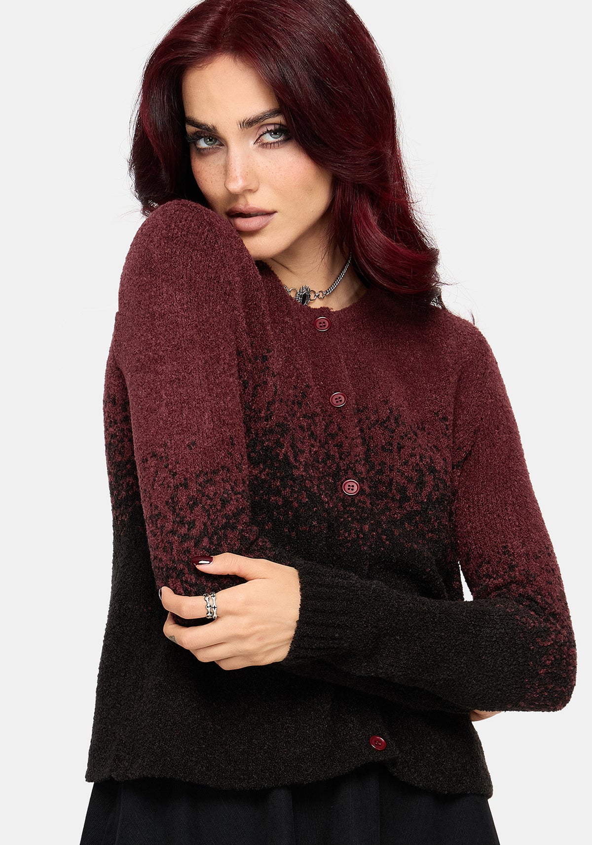 Noira Ombre Bouclé Knit Cardigan
