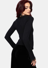 Eirla Spitzenbesatz Wickel Over Strick Strickjacke
