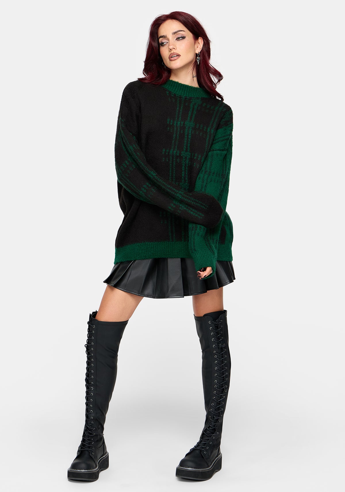 Checkmate Karo Fluffy Strick Pullover