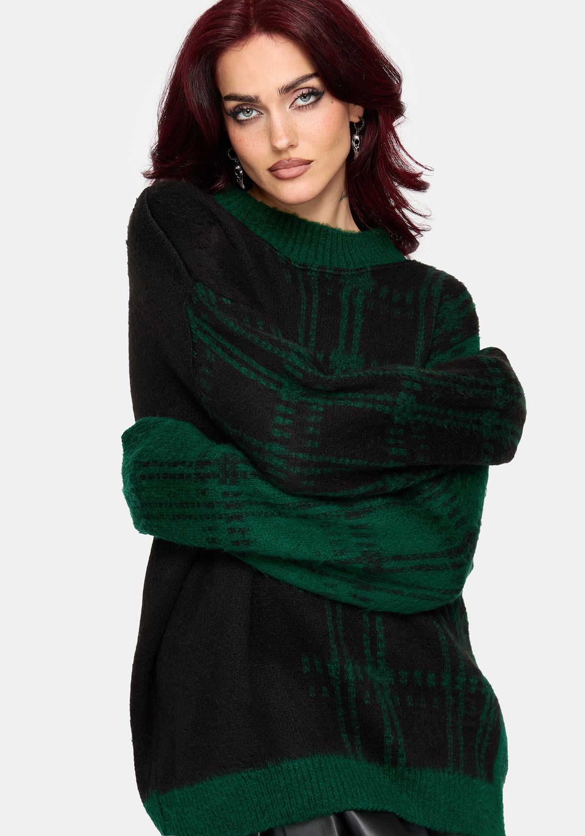 Checkmate Karo Fluffy Strick Pullover