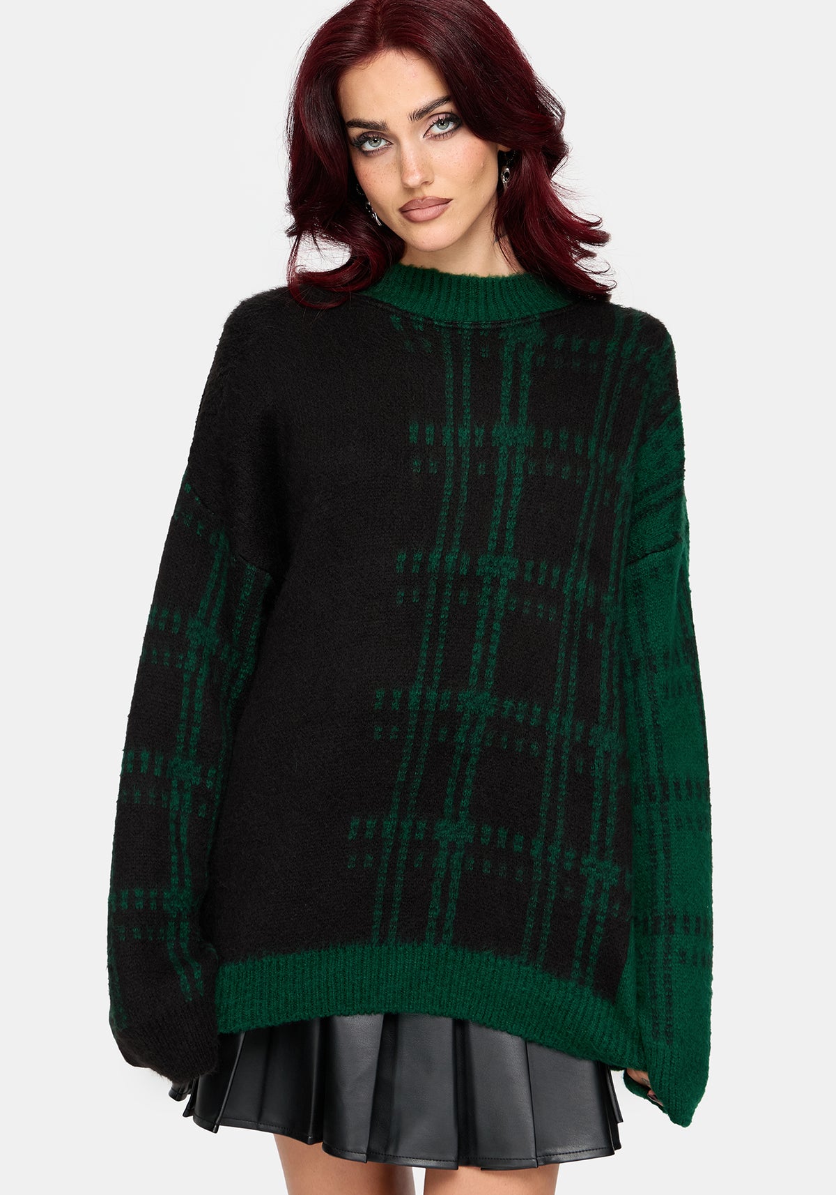 Checkmate Karo Fluffy Strick Pullover