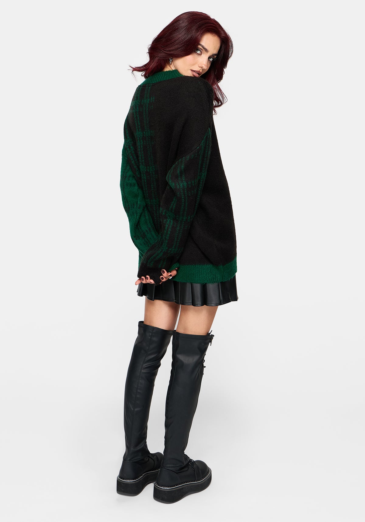 Checkmate Karo Fluffy Strick Pullover