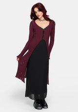 Faylin Ladder Stitch Longline Cardigan