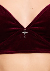 Unholy Velours Bralet- Burgunderrot