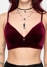 Unholy Velours Bralet- Burgunderrot