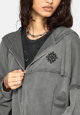 Mio Witches Knot Distressed Seam Hoody