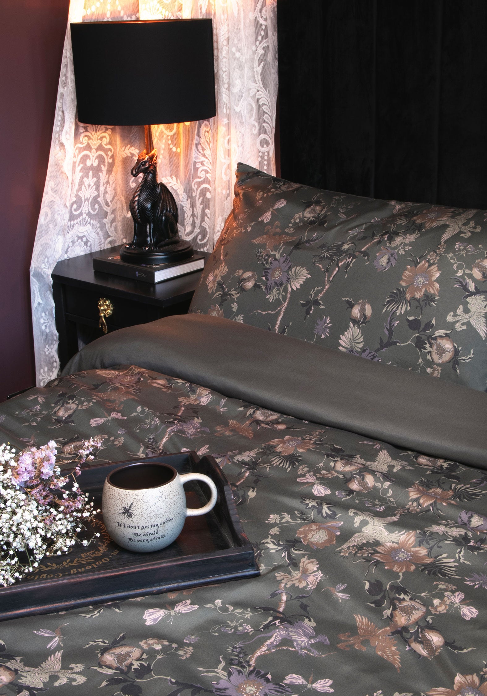Poison Garten Druck Bettwäsche Set - EU King