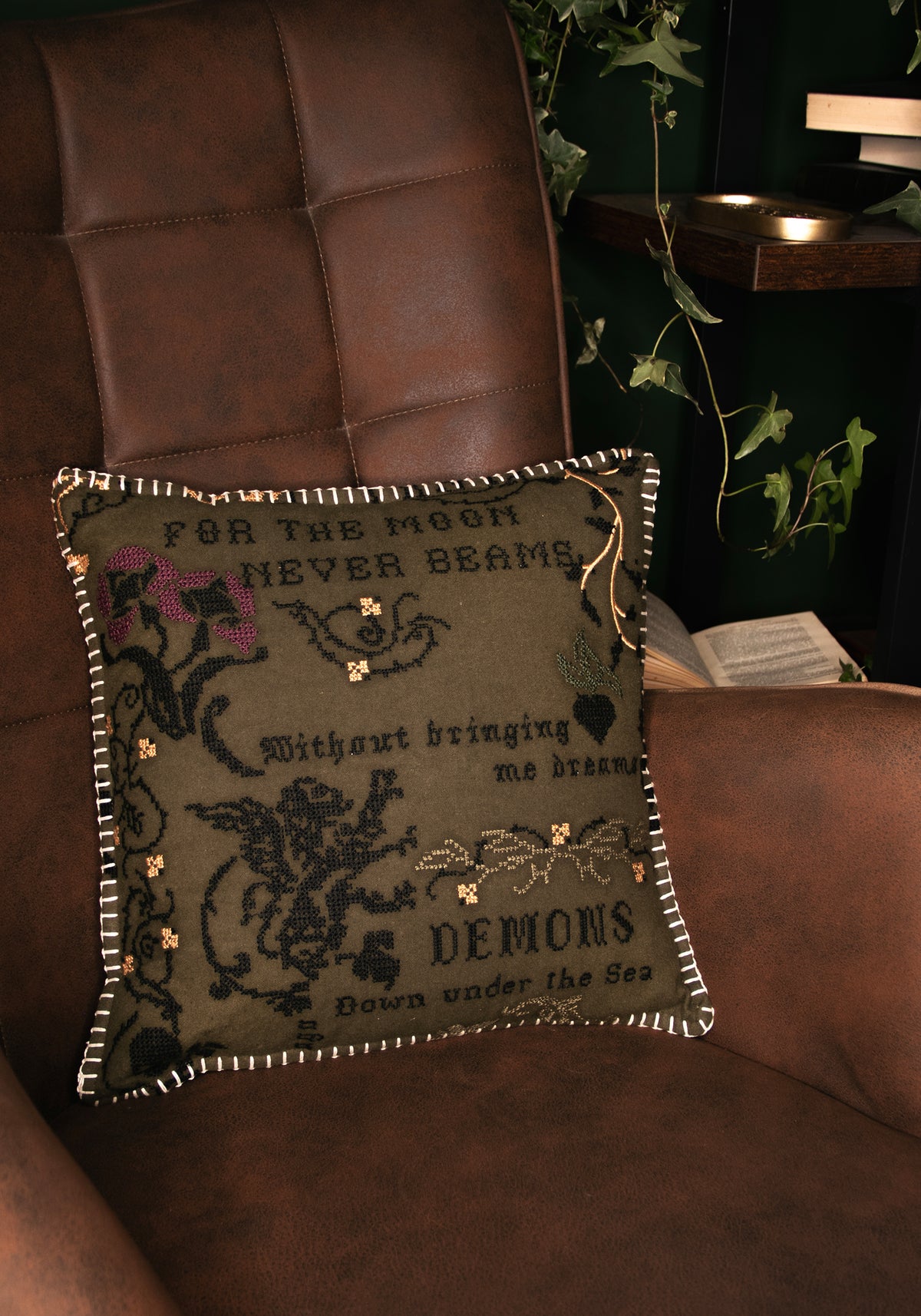 Ophidian Cross Stitch Cushion