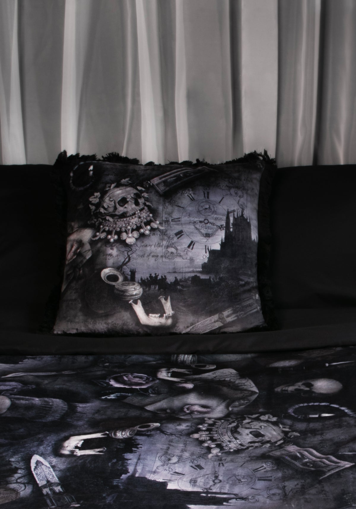 Nox Velvet Fringed Cushion