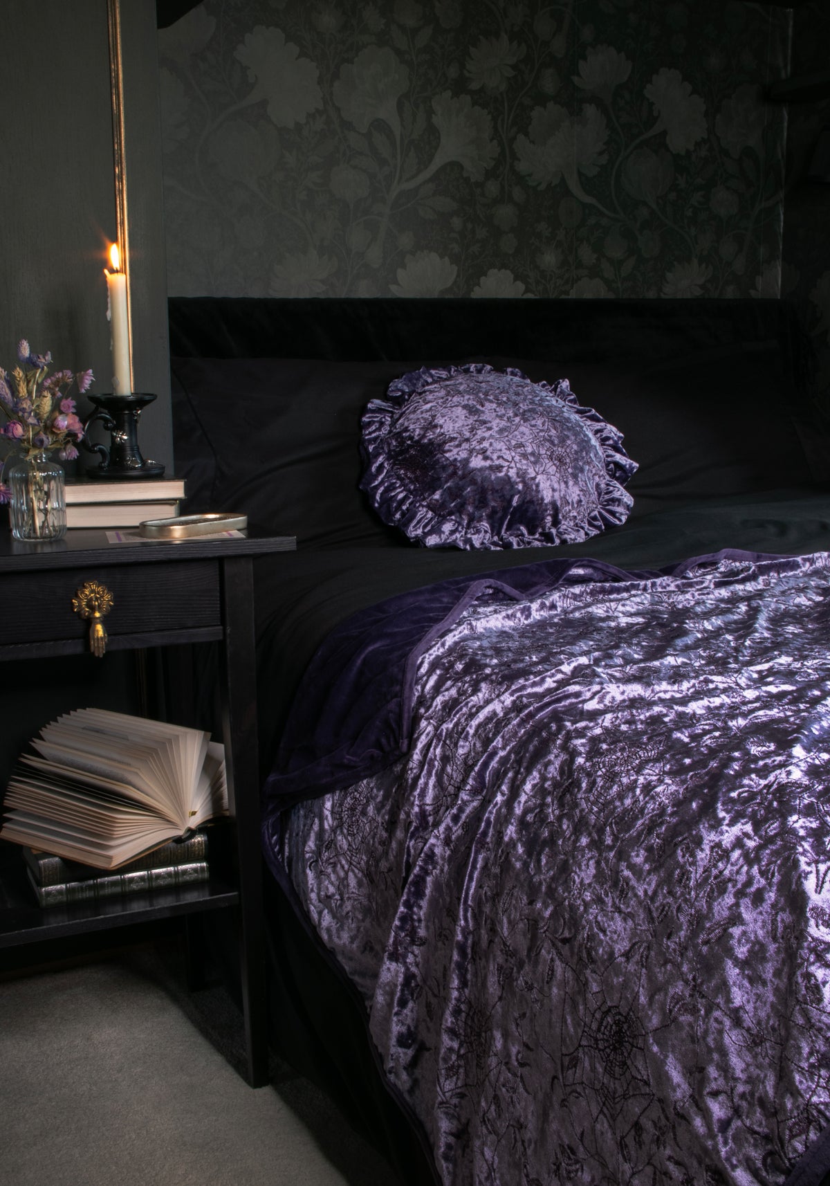 Deadly Nightshade Velvet Blanket