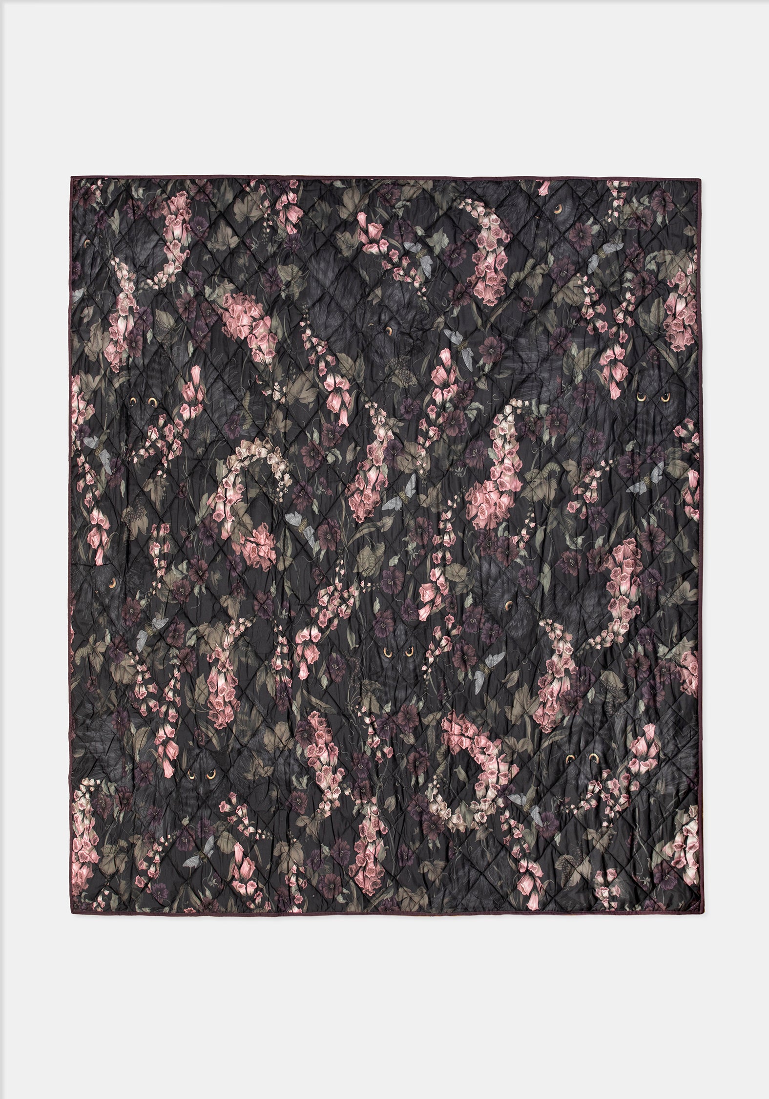 Noctua Owl Foxglove Quilted Throw