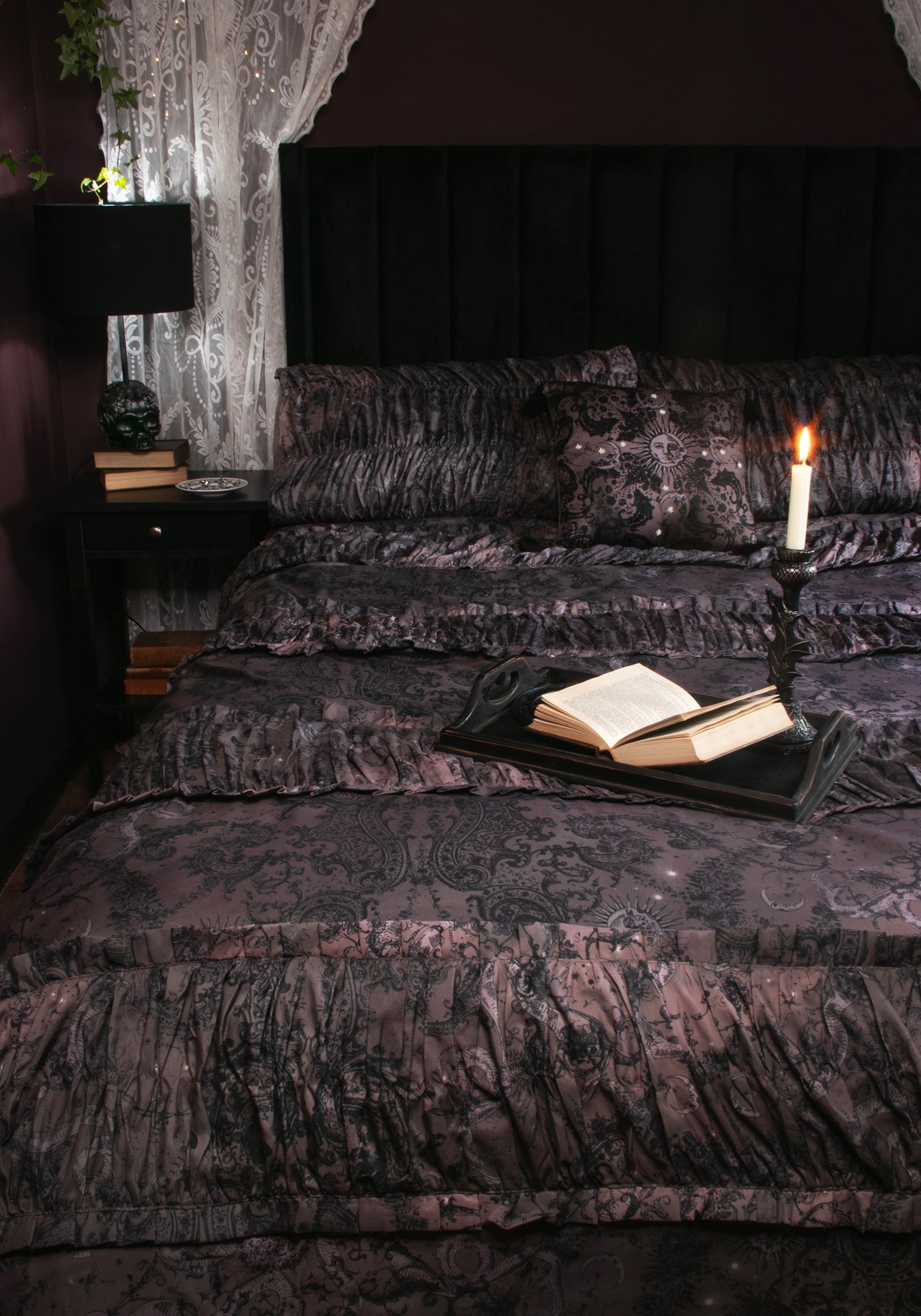Gaia Celestial Ruched Bedding - EU Double