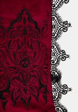 Seloni Embroidered Lace Edge Square Cushion