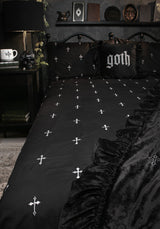 Vurlo Embroidered Cross Bedding - EU King