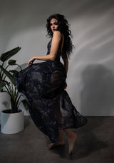 Bracken Transparent Chiffon Krawatte Taille Maxi Rock