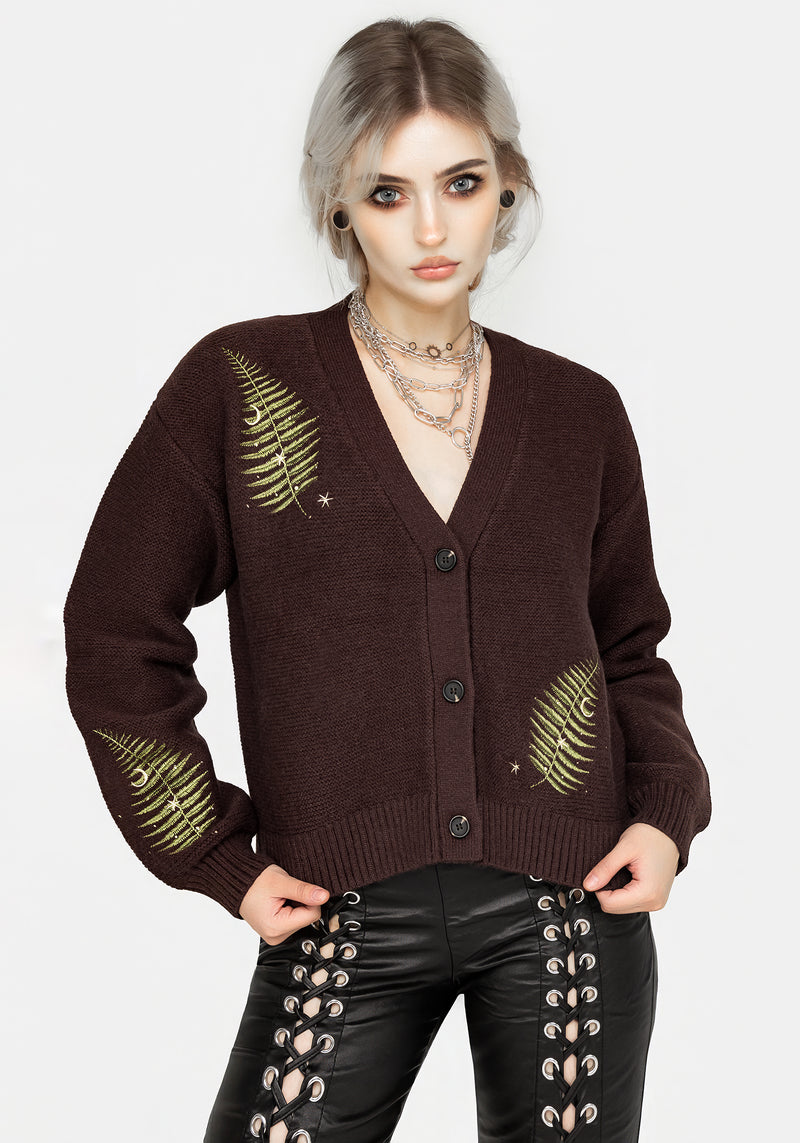 Vasilisa Bestickt Gestrickt Cardigan
