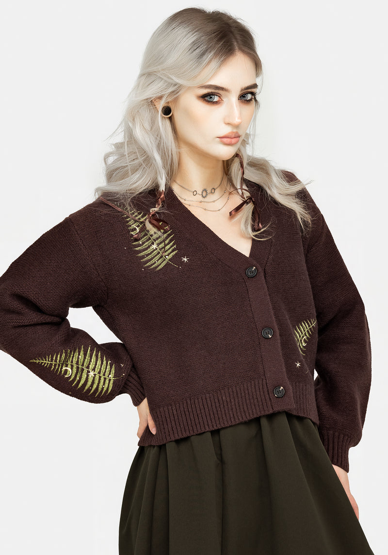 Vasilisa Bestickt Gestrickt Cardigan