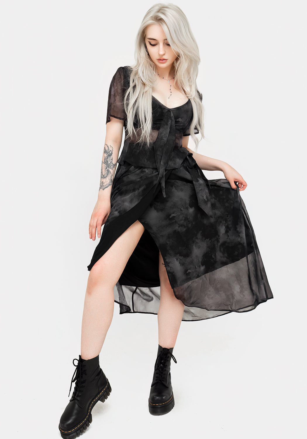 Tempest Krawatte Taille Midaxi-Kleid Rock