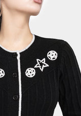 Pentagramm Bestickt Cardigan