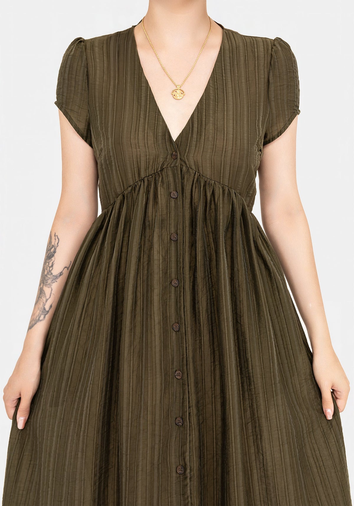 Infinity Knopf Hoch Midaxi Kleid