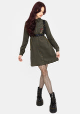 Whimsical Tasche Bestickt Mini Hemd Kleid
