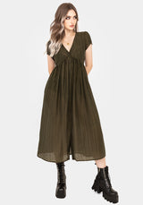 Infinity Knopf Hoch Midaxi Kleid