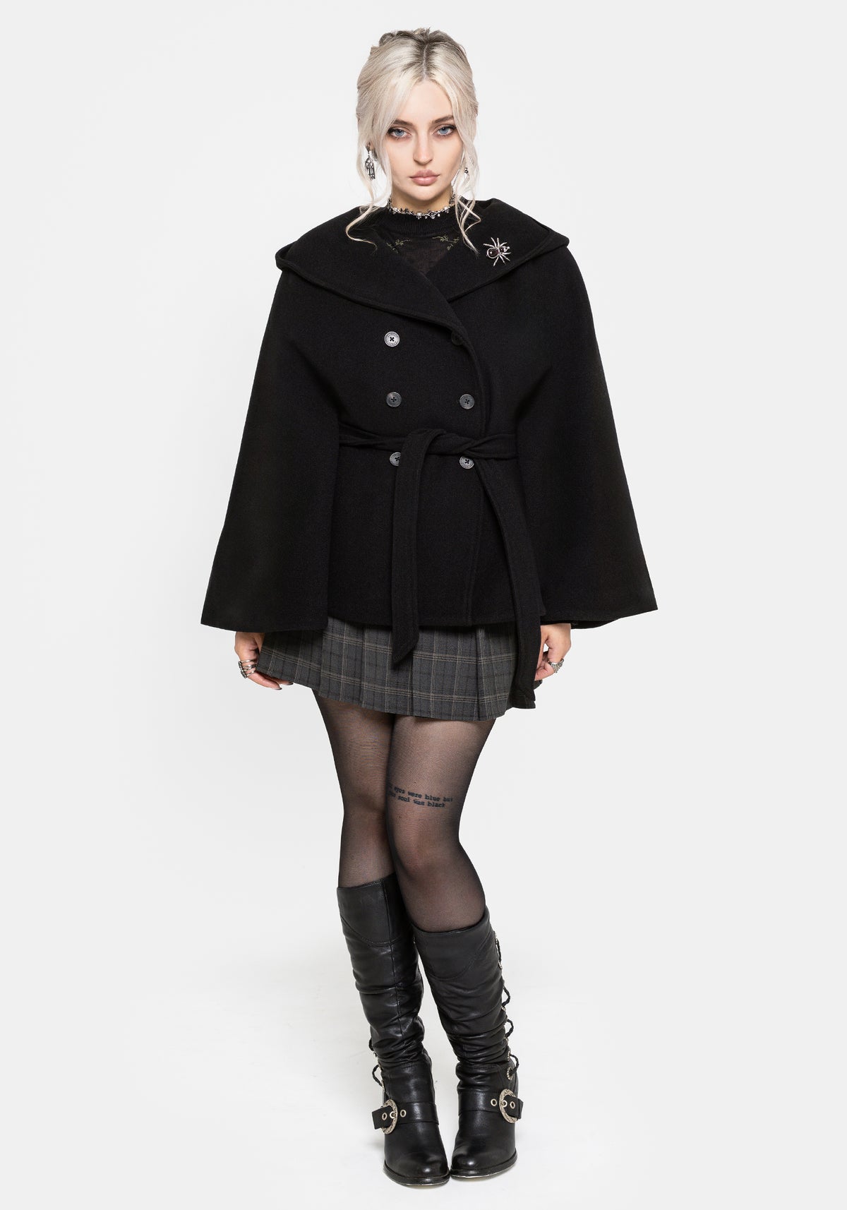 Althea Mit Kapuze Spider Pin Detail Cape