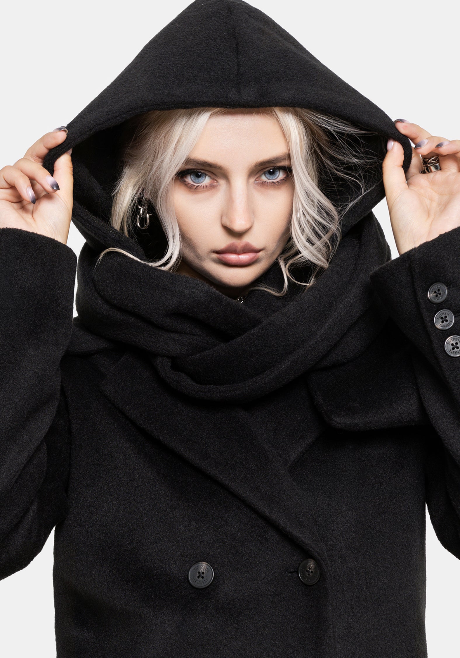 Lethe Mit Kapuze Scarf Lang geschnitten Mantel