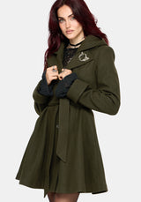 Cyrene Belted Removable Hood Coat