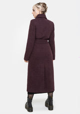 Abyss Bindung Taille Double Breasted Mantel With Schlange Brooch - Plum
