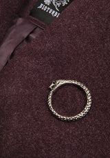 Abyss Bindung Taille Double Breasted Mantel With Schlange Brooch - Plum