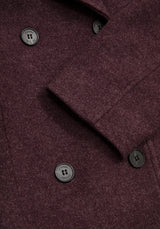 Abyss Bindung Taille Double Breasted Mantel With Schlange Brooch - Plum