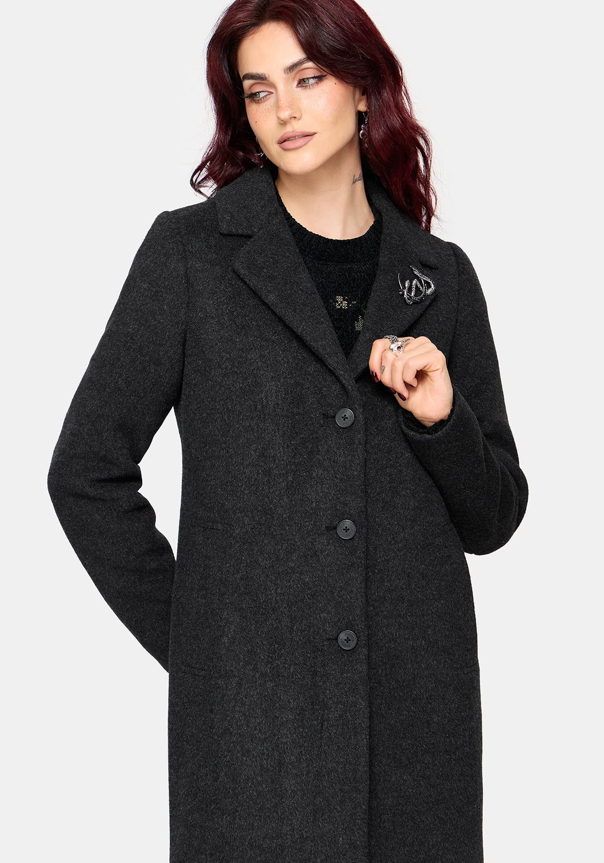 Albina Schlange Pin Lang geschnitten Mantel