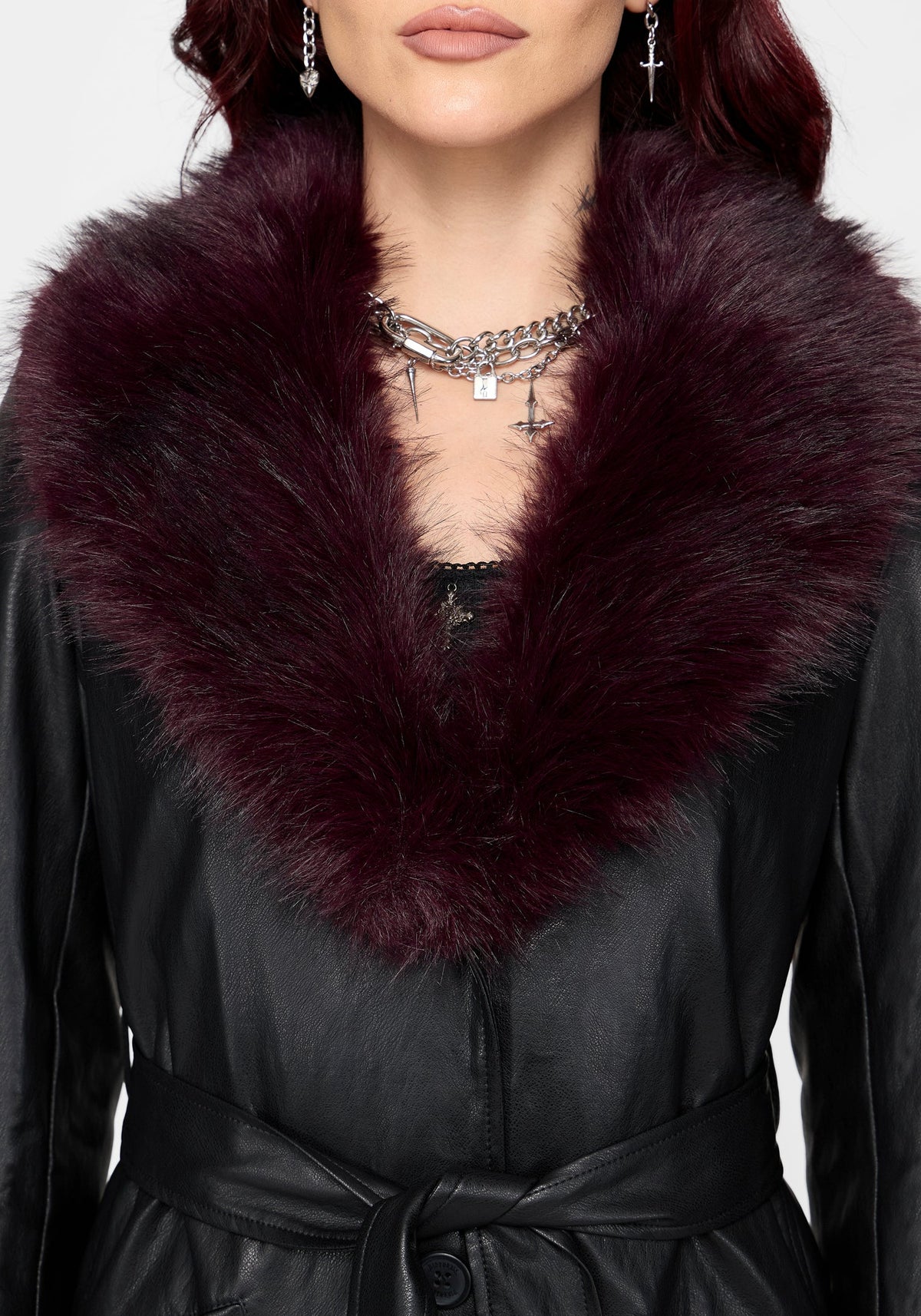 Effina Fur Collar Lang geschnitten Mantel