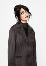 Pilgrim Gingham Langschnitt Mantel Mit Dragonfly Brosche