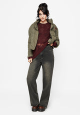 Sylvia Bestickt Gestrickt Bomber Jacke